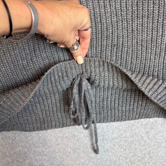 Y2K rue21 Coquette V-Neck Sweater Womens XL Gray Cinched Fairy Balletcore Cozy - Picture 3 of 9